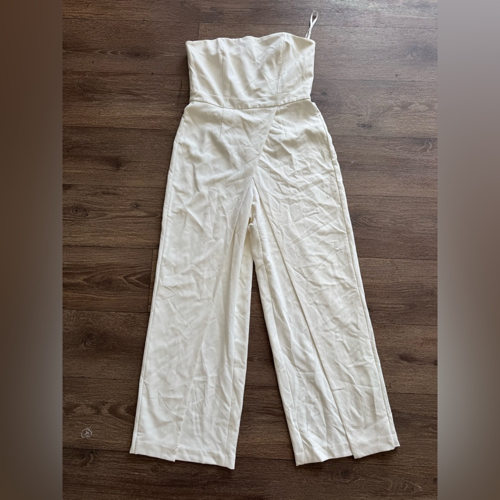 White House Black Market Cream Jumpsuit